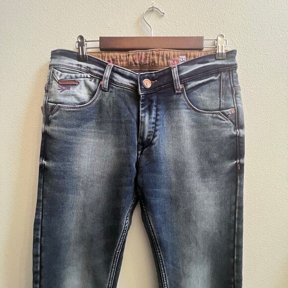 NWT Squash Denim Delgado Low Rise Slim Fit Men's Blue Jeans 32 Made India $1300 - Picture 5 of 11